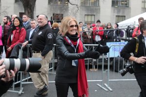 Gloria Steinem, a nationally recognized feminist leader, was a speaker at the Women's March rally. Photo by Lu Gerdemann.